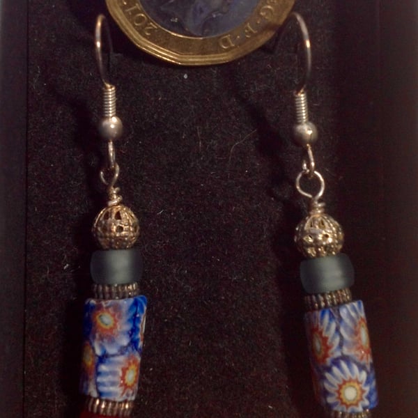 Delicate earrings made with rare antique Venetian trade beads
