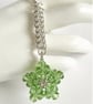 Handbag Charm, Green Peridot Crystal Star, with a Chainmaille Chain and Keyring - Image 10