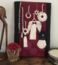 Boho macrame Christmas decoration set- navy trim - Image 1