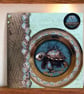 Steampunk fantasy turtle greetings card for him or her.