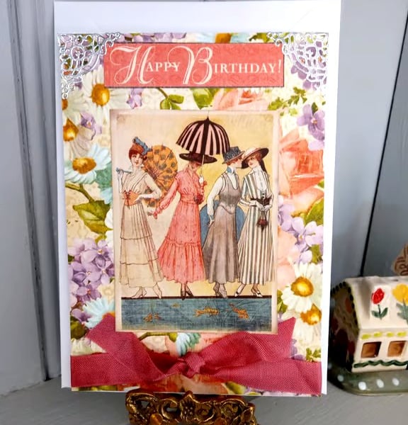 Vintage-style Birthday Card - Pretty Birthday Card - Treasured Keepsake