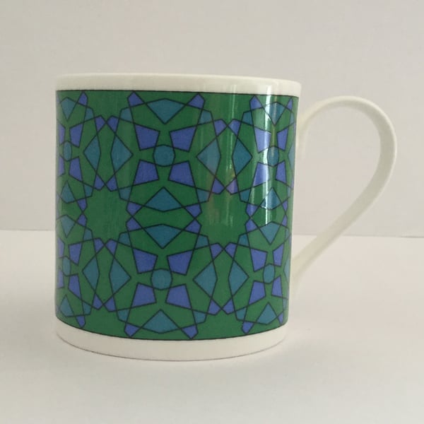 blue, green & teal Bibi Jawindi mug