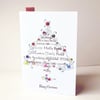 Christmas Card Pk of Five,'Feeling Festive',Handmade Xmas Card Pk