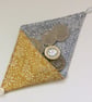  Small Triangular Coin Purse, pouch, gold  cotton - Image 1