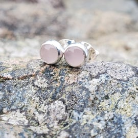 Rose Quartz Ear Studs 5mm