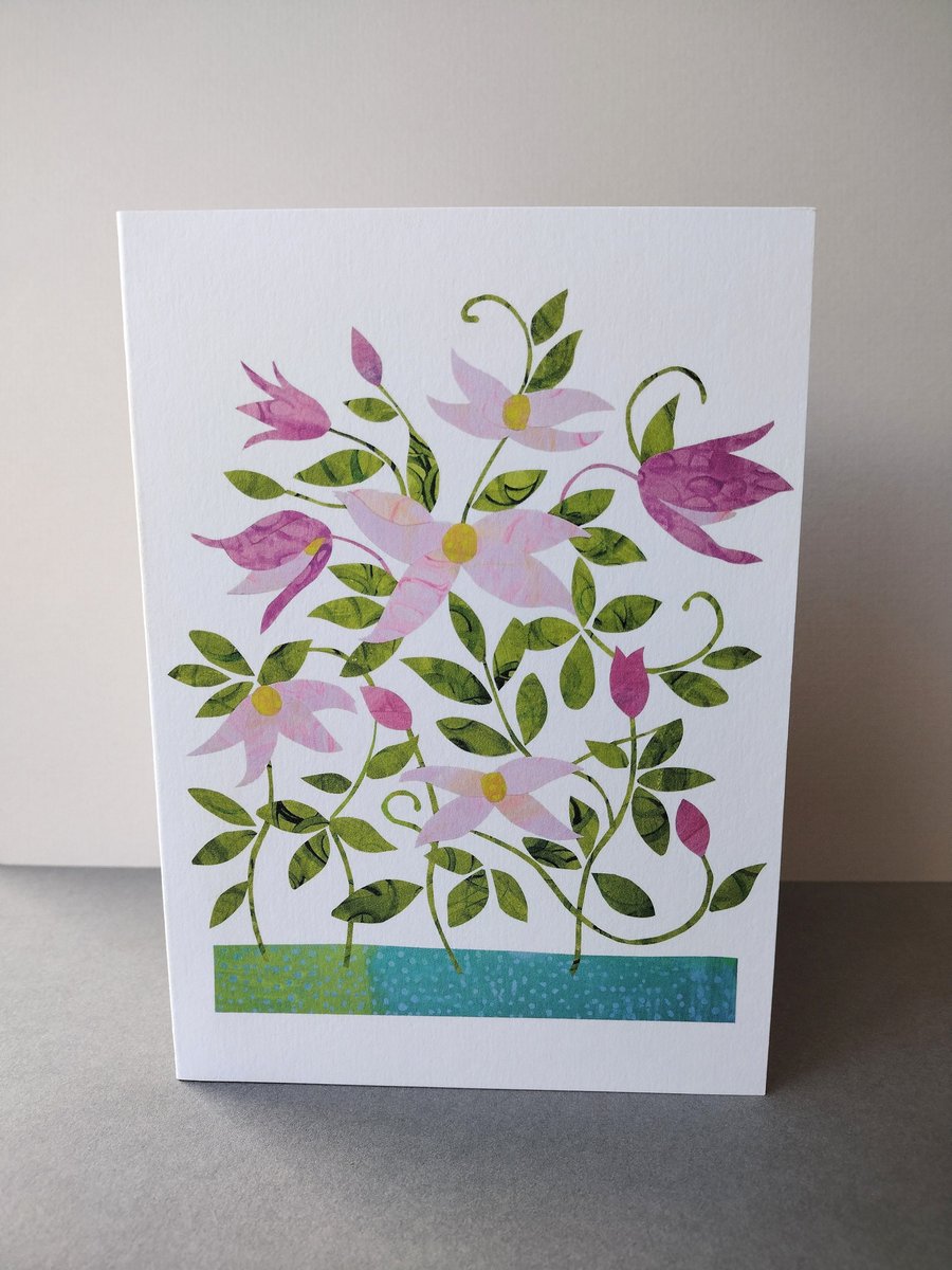 Floral greetings card, Clematis 