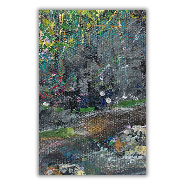 A mounted acrylic painting - landscape - rockpool - stream - letterbox gift