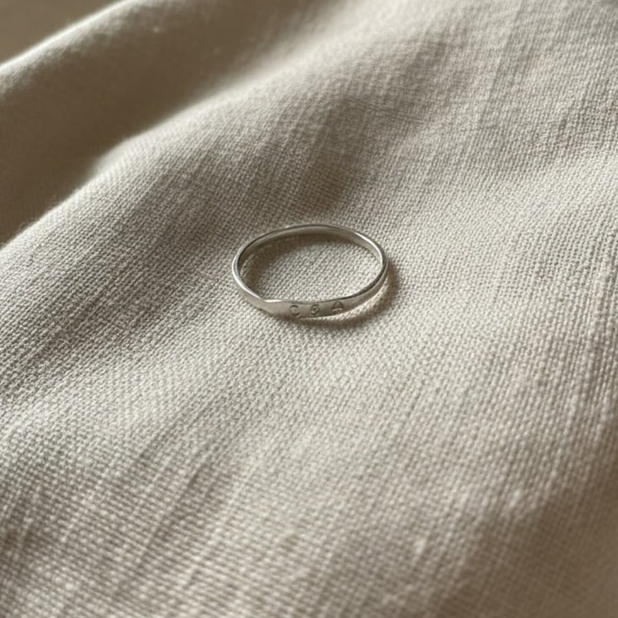 Personalised Engraved Sterling Silver Ring – Up to 10 Letters