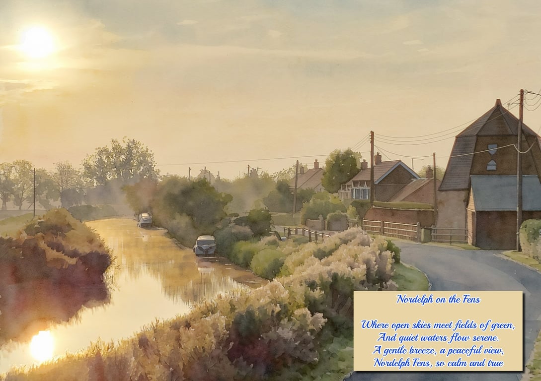 Nordelph Norfolk Poem Card A5 Beach View 