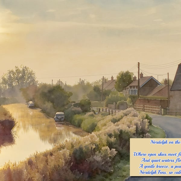 Nordelph Norfolk Poem Card A5 Beach View 