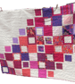 Kaffe Fassett Patchwork Quilt - Handmade Pink & Purple Quilted Throw