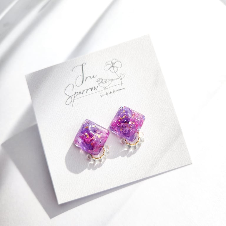 Real Dried Flowers Earrings, Delicate Floral Earrings