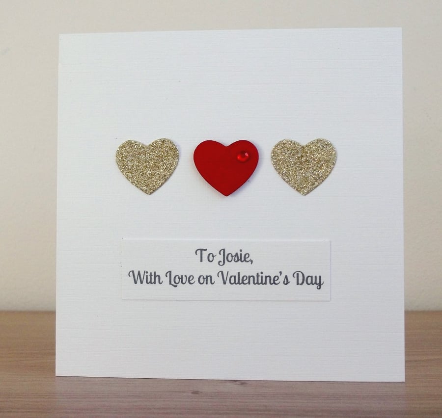 Handmade personalised Valentine card