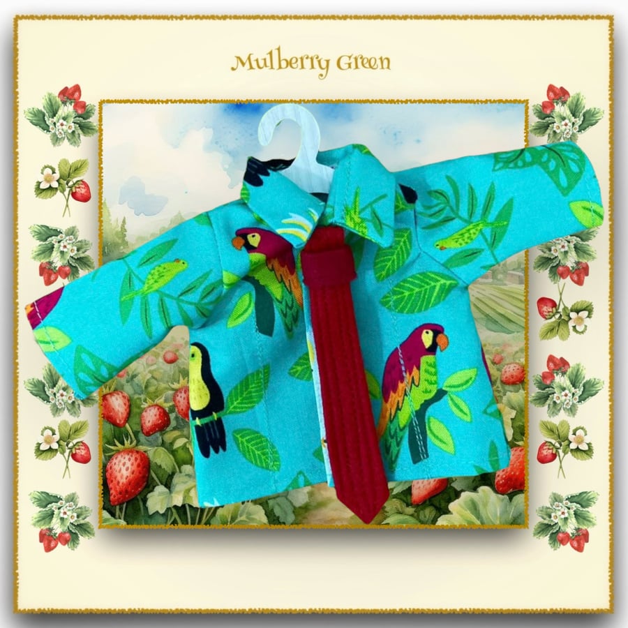 Parrots Shirt and Matching Tie