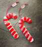 Candy Cane - red and white fused glass Christmas Tree Decoration - Image 2
