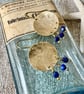 Boho Textured Disc Earrings With Lapis Lazuli Handmade in Cornwall 