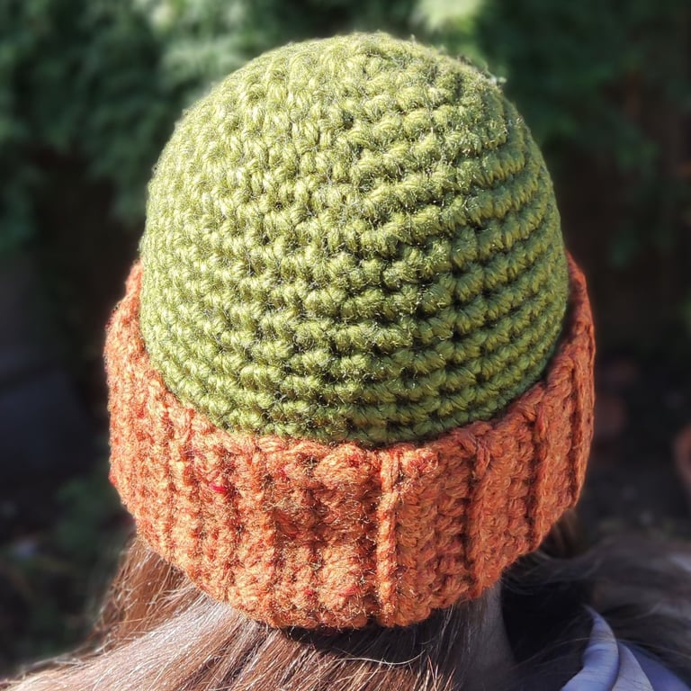 Handmade Fisherman's Hat in Green and Rust