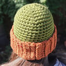 Handmade Fisherman's Hat in Green and Rust