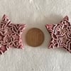 Ceramic burgundy star button