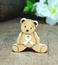 Lung Cancer Awareness Ribbon Bear Pin, Handmade Cancer Support Gift - Image 1