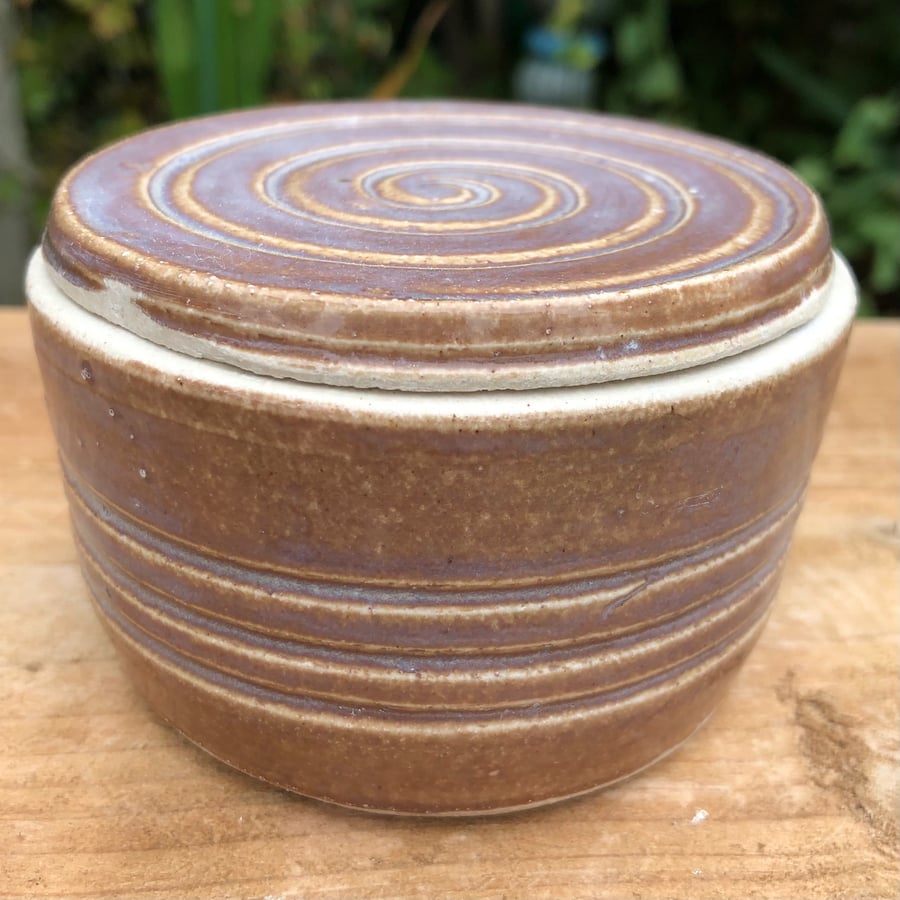 Stoneware Wheel Thrown Pottery Butter Keeper 