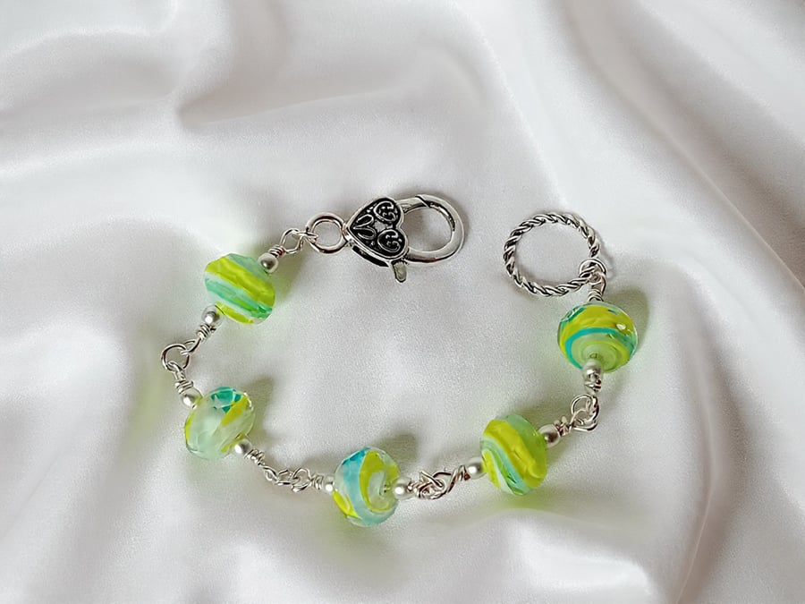 Murano Handmade Glass Bracelet in Yellow