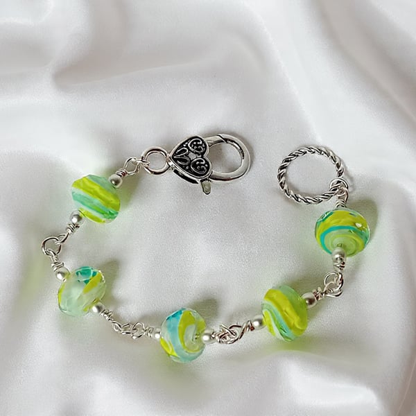 Murano Handmade Glass Bracelet in Yellow