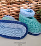 Designer Baby Boy's Hand Knitted Shoes   3 - 6 months size - Image 2