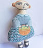 Phoebe - Hand Embroidered Textile Art Doll, Eco-friendly, 14cms, Free Postage - Image 3