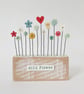 Perfectly Imperfect Clay and Button Flower Garden in Wood Block 'Wild Flower'