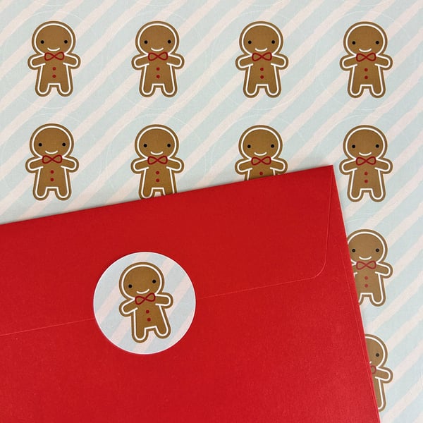 Gingerbread Man Kawaii Christmas Stickers