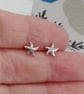 Starfish stud earrings fine silver