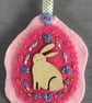 Hand Embroidered Hare Decoration  - Image 3