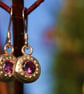 solid silver earrings set with large gemstones - Image 2