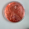 Moongazing Hare Embossed Copper Coaster