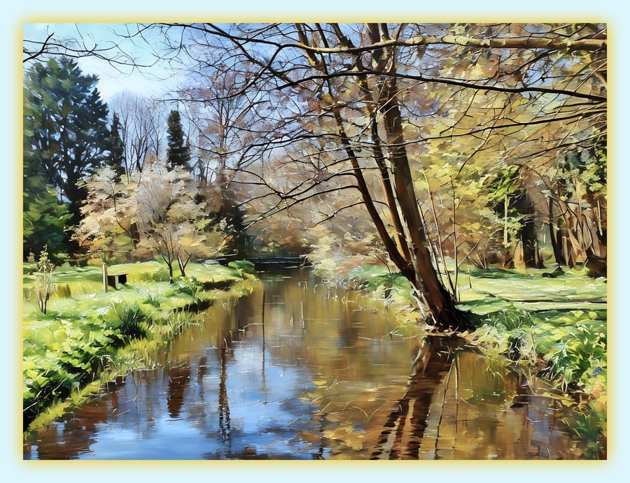 Gooderstone Water Gardens Norfolk Greeting Card A5