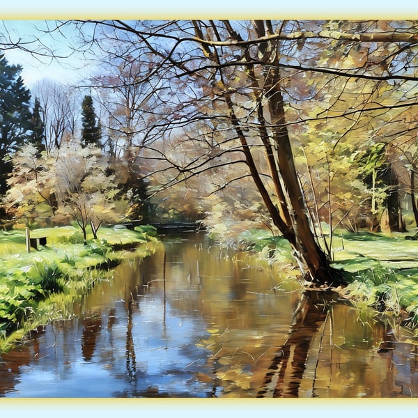 Gooderstone Water Gardens Norfolk Greeting Card A5