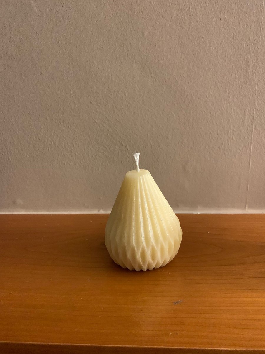Fluted pear shape candle