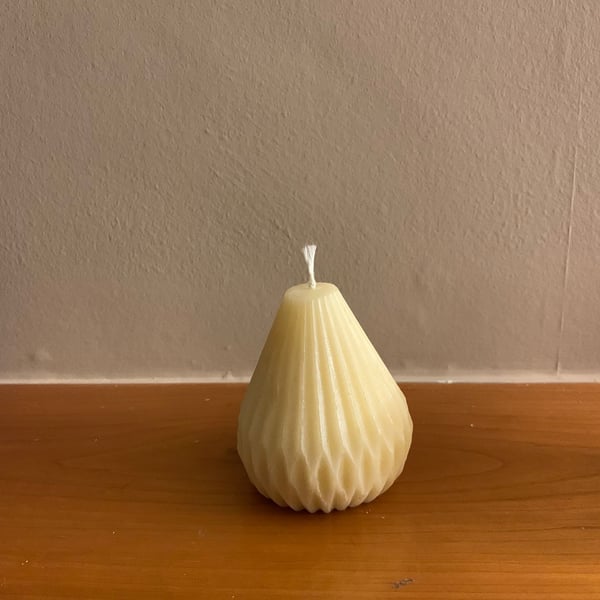 Fluted pear shape candle