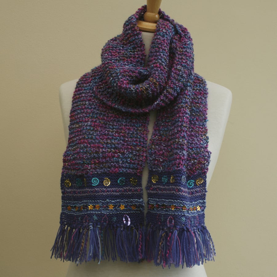 SALE  - Blue and Pink Scarf
