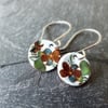 Floral enamel earrings