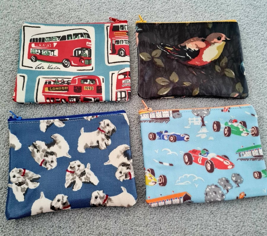 Coin purses made in Cath Kidston oilcloth