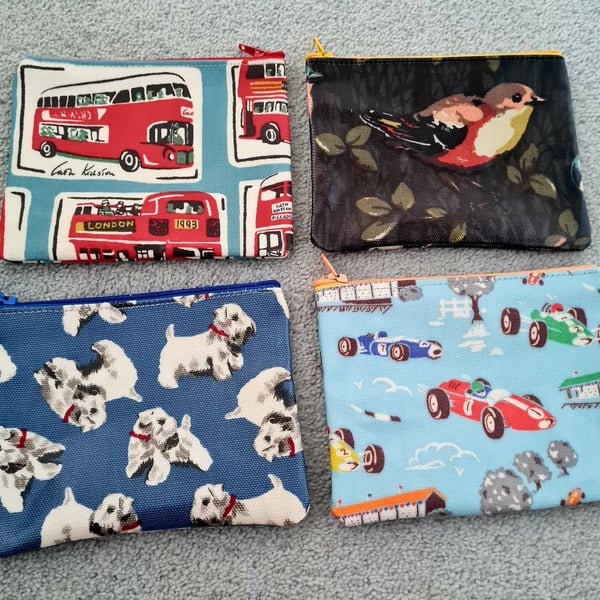 Coin purses made in Cath Kidston oilcloth