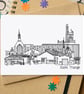Baltic Triangle Liverpool Skyline Greetings Card - Image 1