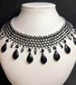 Obsidian Collar Necklace, handmade - Image 2
