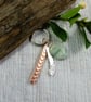 Keyring, Sterling Silver Waves with Copper Bar and Ocean Jasper Gemstone - Image 2