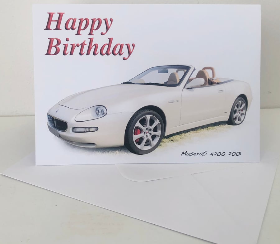 Maserati 4200 2001 - Birthday, Anniversary, Retirement or Plain Card