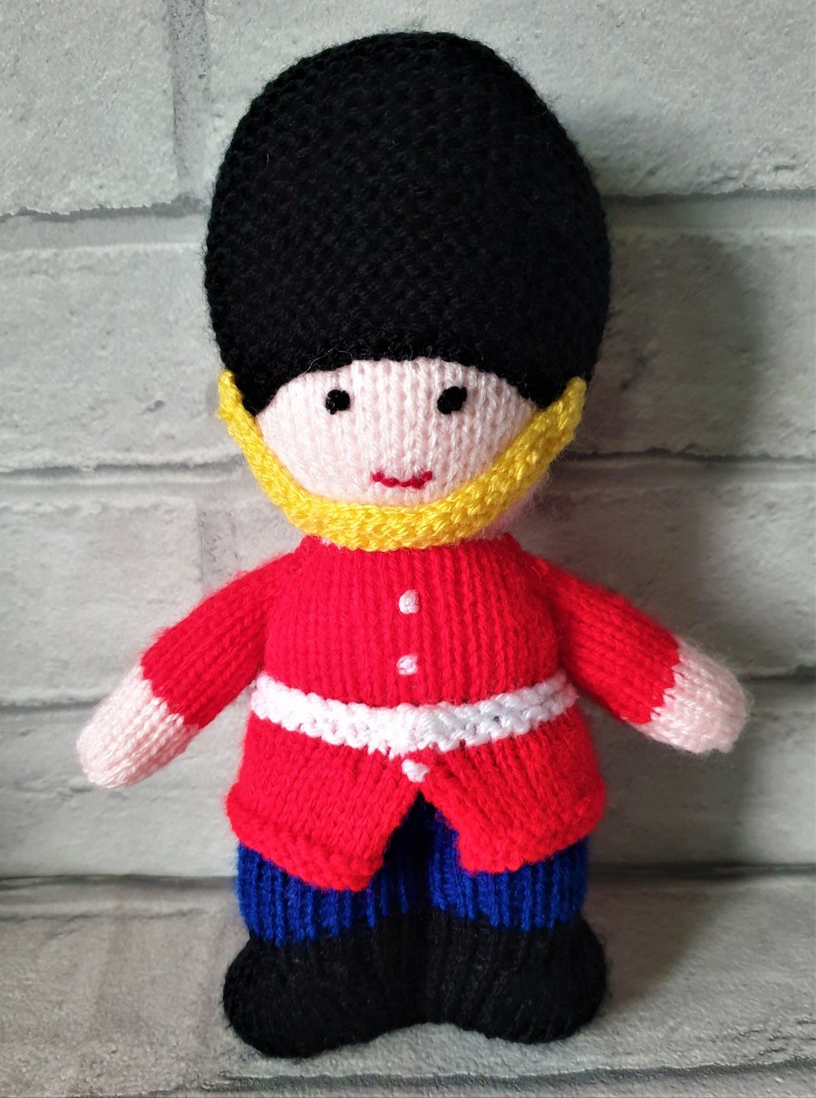 Beefeater hand knitted doll, Yeoman, King's Guard, Soft Toy, UKCA