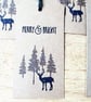 5 Large Christmas Tags, Stag Tags, Rustic Deer, Winter Scene Christmas Wrapping - Image 5