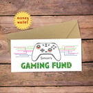 Gaming Fund Personalised Money Wallet Card - cash gift envelope
